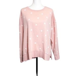 Lucky Brand White Hearts Sweatshirt